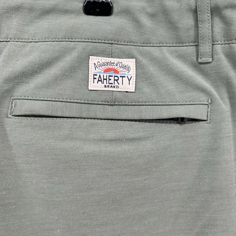 Faherty All Day Shorts Mens 36 OR 38 Green Stretch Drawstring Hybrid Coastal